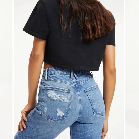 Good American Good Vintage Frayed Hem Jeans - Picture 2 of 10